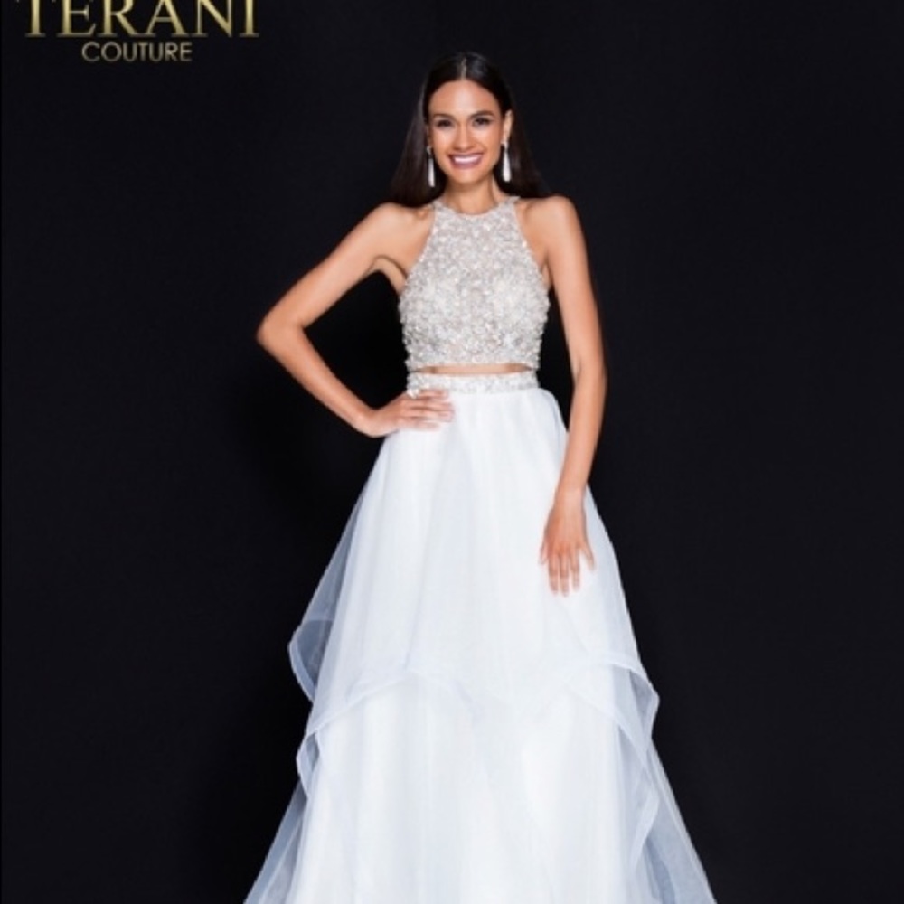 Terani Couture,  2 Piece, Ivory Color Dress. Brand New!